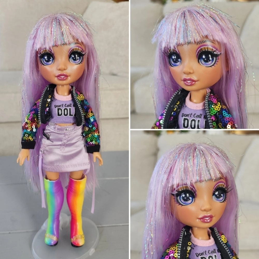 🌈 MGA Rainbow High Surprise Avery Styles 12" Fashion Doll W/ Purple Tinsel Wig
